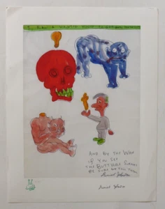 DANIEL JOHNSTON Butthole Surfers SIGNED NUMBERED LTD EDITION ART PRINT 5/50 - Afbeelding 1 van 8