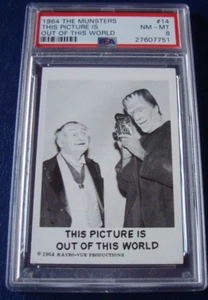 1964 LEAF the MUNSTERS card #14 "OUT OF THIS WORLD" psa 8 (751) - Picture 1 of 3