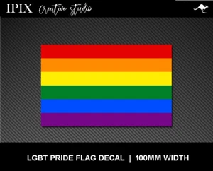 LGBT PRIDE FLAG DECAL | STICKER | BAR | CAR | 100MM WIDTH - Picture 1 of 1