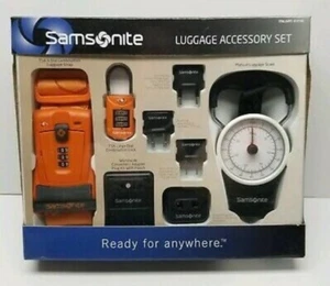 SAMSONITE Luggage Accessory Set Universal Plug Kit TSA Strap 2 Locks Weigh Scale - Picture 1 of 5