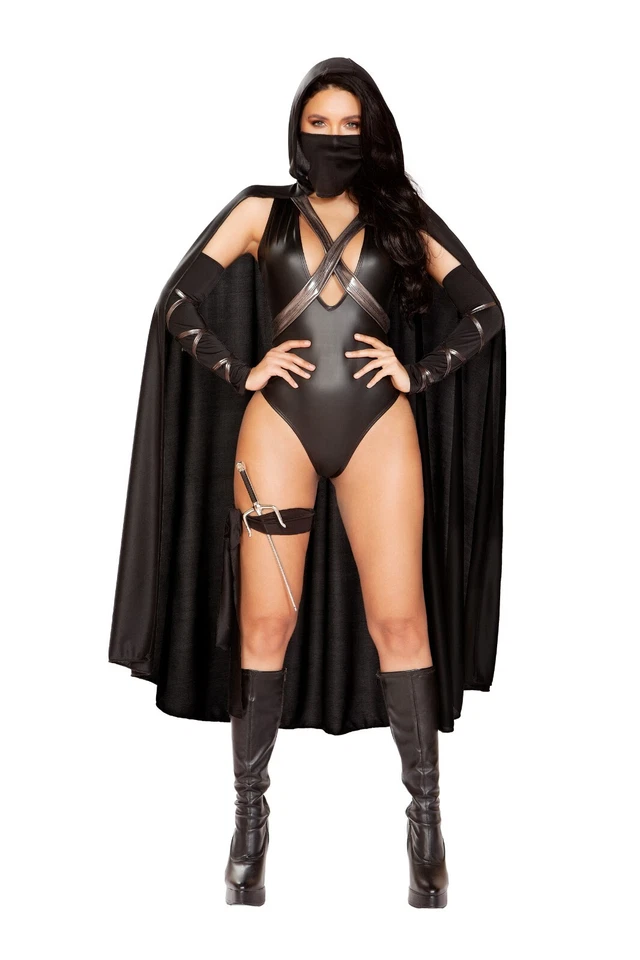 Roma Costume 5pc Ninja Villain Black Small/medium