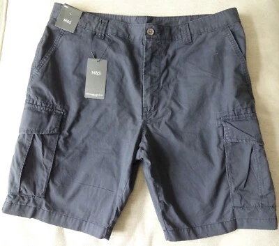 MARKS & SPENCER  Mens CARGO  Shorts - Size: 40" NAVY Blue NEW WITH TAGS - Image 1 of 4