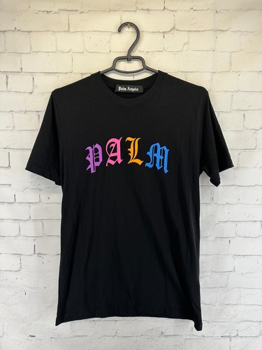 PALM ANGELS T SHIRT UOMO CASUAL MAGLIA MAGLIETTA LOGO GOTICO TAGLIA M MEDIA