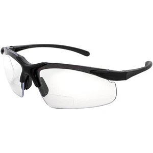 Apex Bifocal Safety Glasses 2.5 CLEAR Shatterproof Lenses Black Frame Z87.1 - Picture 1 of 7