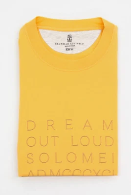 NUEVO CON ETIQUETAS Camiseta Brunello Cucinelli Para Hombres Calce Ajustado Brillante Gráfico Logo Cuello Redondo M A238 Foto 1 de 4