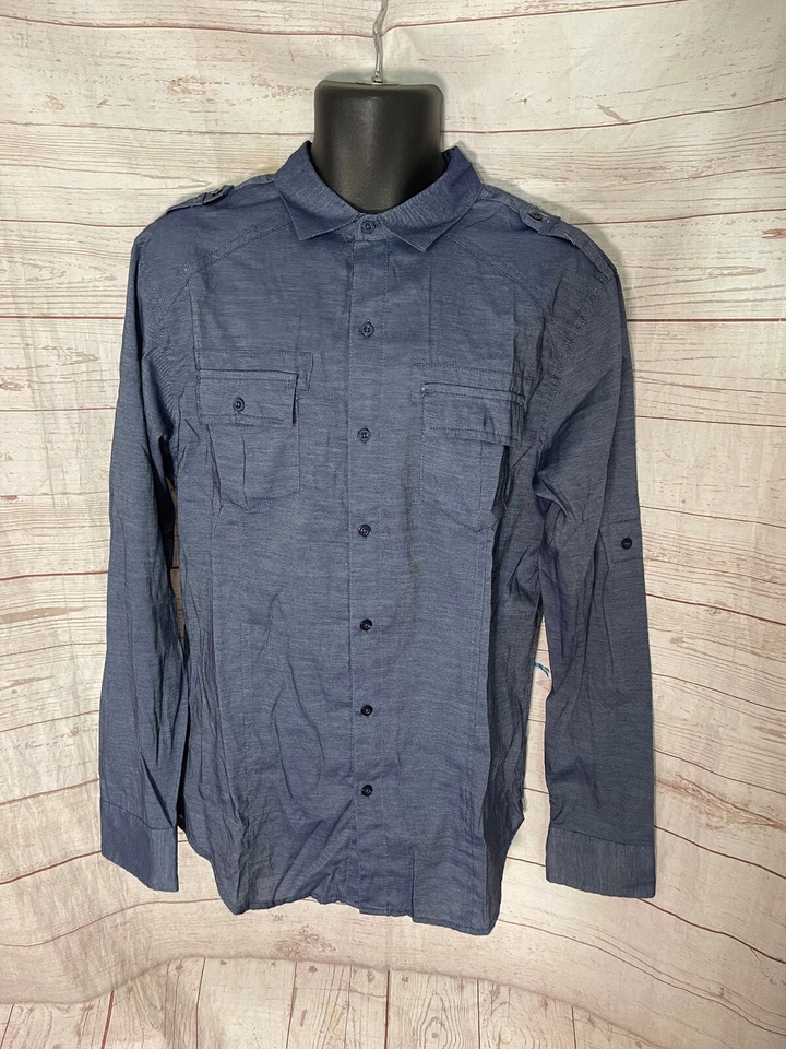 Sovereign Code Men’s Blue Long Sleeve Button Down Casual Shirt Size L - Image 1 of 4