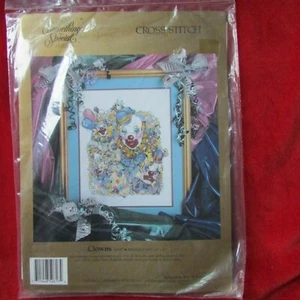 Something Special Clowns Punto de Cruz Estampado #50617 Espeluznante Colorido Nuevo de Lote Antiguo - Imagen 1 de 2