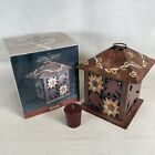 VTG Hand Painted Kathy Hatch Fall Leave Metal Lantern With Original Box