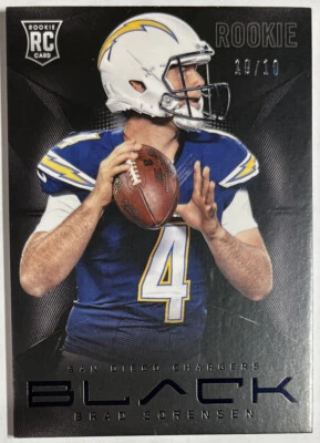 2013 Panini Black Black #112 Brad Sorensen 10/10 San Diego Chargers - Image 1 of 2