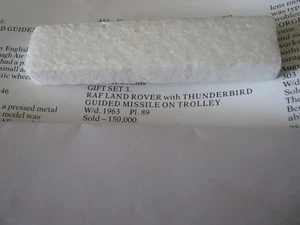 CORGI GS 3 351 350 RAF LAND ROVER & THUNDERBIRD MISSILE ORIGINALS -WORN ORIGBOX - Picture 1 of 12