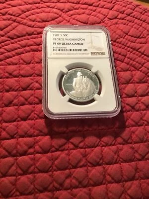 1982 S SILVER PROOF WASHINGTON HALF DOLLAR 50C NGC PF69, ULTRA CAMEO!! - Image 1 of 2