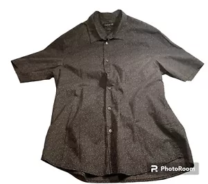 Camicia uomo Claiborne Easy Care cotone nero L bolle scintillanti bottoni - Foto 1 di 5