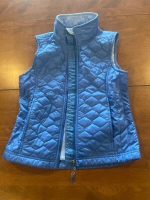 LL Bean Quilted Vest Girls M 10-12 Thinsulate Insulated Blue - Image 1 of 4
