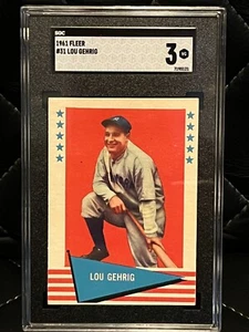 1961 Fleer #31 New York Yankees Lou Gehrig Baseball Card SGC 3 - Picture 1 of 2
