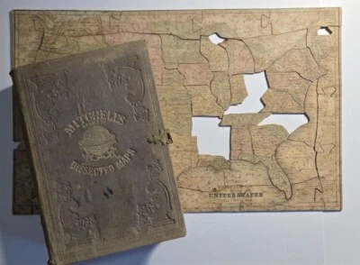 c1853 Mitchell's Dissected Map of the United States California CA Gold Rush - Image 1 of 4