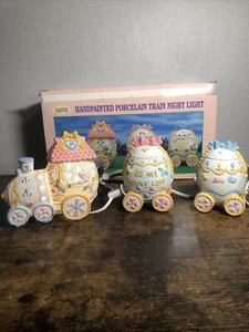 Hand painted  porcelain Easter bunny train - Picture 1 of 24