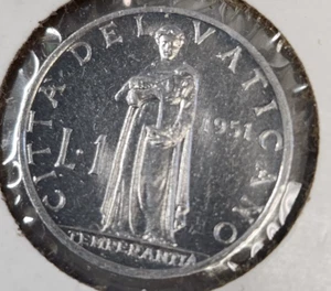 1951 Vatican 1 lira coin Brilliant Uncirculated - Picture 1 of 4