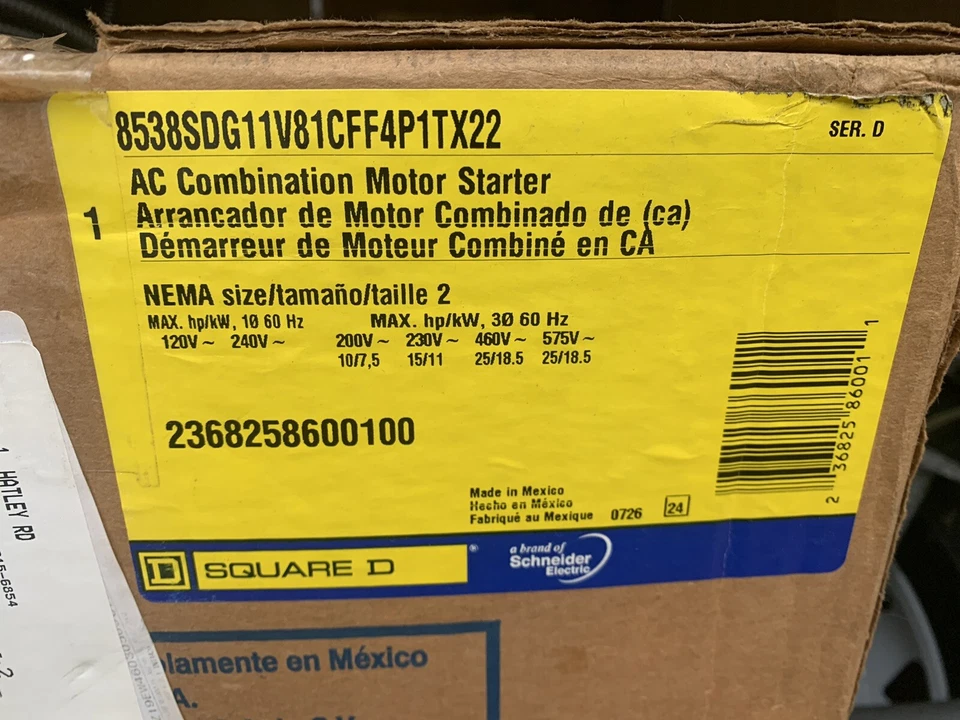 NEW Square D Combination Motor Stater AC 8538SDG11V81CFF4P1tx22 Nema Size 2 - Image 1 of 2