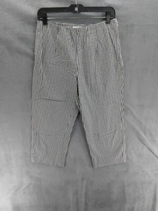 Coldwater Creek Capri Elastic Waist Pants Women P10 Black White Checker Side Zip - Picture 1 of 12