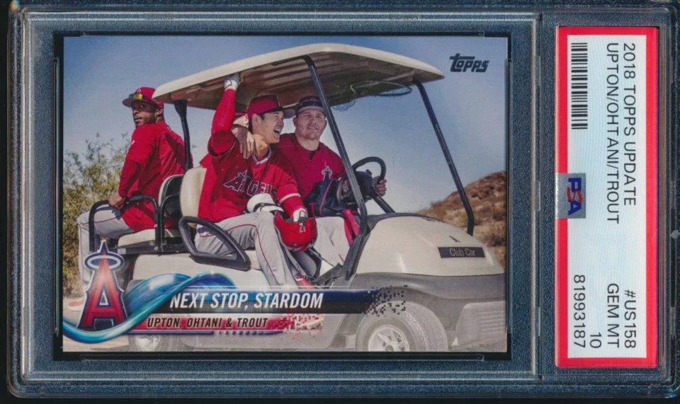 PSA 10 SHOHEI OHTANI / MIKE TROUT 2018 Topps Update Stardom Rookie RC GEM MINT - Image 1 of 3