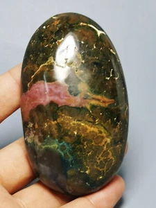 Geoda de cuarzo de jaspe natural crudo cristal palma curación - Imagen 1 de 10