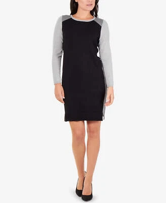NY Collection Petite Colorblocked Sweater Dress Black PS NWT! $65 - Image 1 of 2