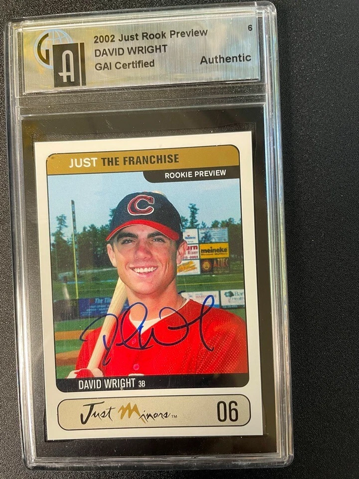DAVID WRIGHT 2002 JUST ROOKIES PREVIEW GAI CERTIFIED AUTOGRAPH - Image 1 of 1