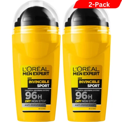 2 L'Oréal Loreal Men Expert, Deodorant, Invincible XXL Sport Deo-roll-on, 50 ml - Image 1 of 2