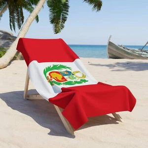 PERU Flag Beach Towel | Quality & Long Lasting - 2 Sizes | Peruvian Pride | Gift - Picture 1 of 5