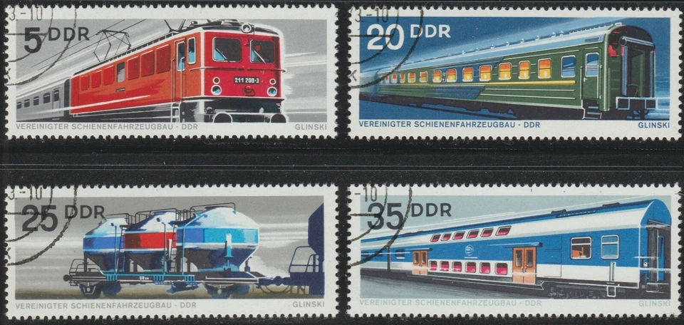 DDR 1973 SC# 1462 - 1466 - Railroad Cars Manufactured in DDR - CTO Lot # 128 - Image 1 of 1