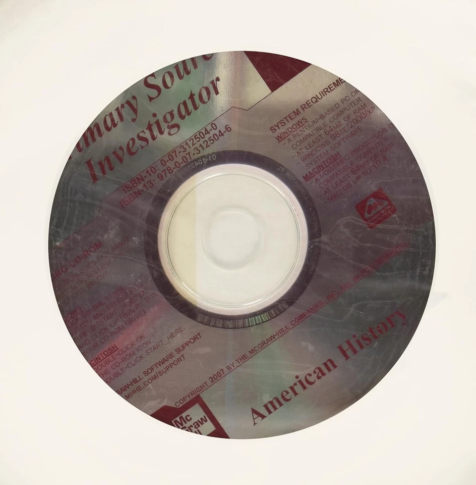 American History Primer Source Investigator CD-Rom Alan Brinkley 2007 0073125040 - Image 1 of 1