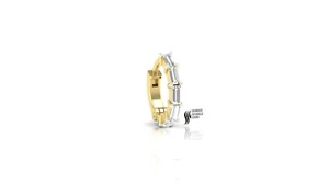 Lab Diamond nose hoop baguette lab diamond ear clicker - Picture 1 of 5