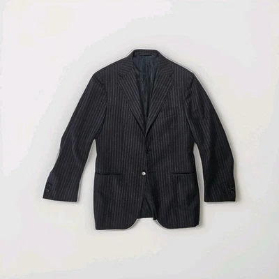 Abrigo Deportivo Sartorio Napoli Azul Marino Tiza Rayas Franela 48/38 Hecho en Italia Foto 1 de 4