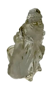 Christmas Santa Clause Crystal Glass Votive Candle Holder Figurine Nice - Picture 1 of 12
