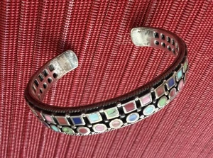Pulsera brazalete SE 925 gemas multicolores talla única - Imagen 1 de 8