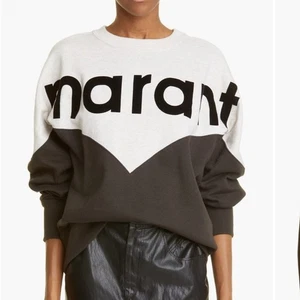 Isabel Marant Etoile Houston Colorblock Logo Sweatshirt Faded Black Size 4 - Picture 1 of 9