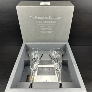 Waterford Crystal Happiness Coppia Flauti Brindisi Collezione The Millennium in Scatola - Foto 1 di 21