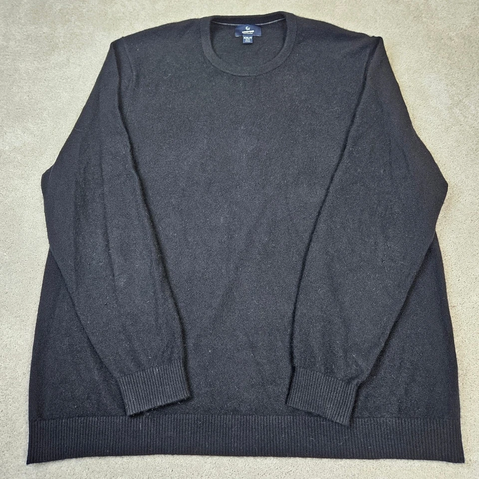 Lands End Men's XXL Tall 100% Cashmere Crewneck Sweater Black Preppy Old Money - Image 1 of 4