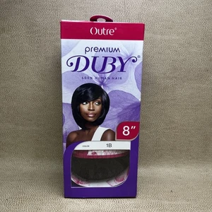 PREMIUM DUBY 8" 100% HUMAN HAIR PRE-BUMP WEAVE OUTRE Color 1B - Picture 1 of 4