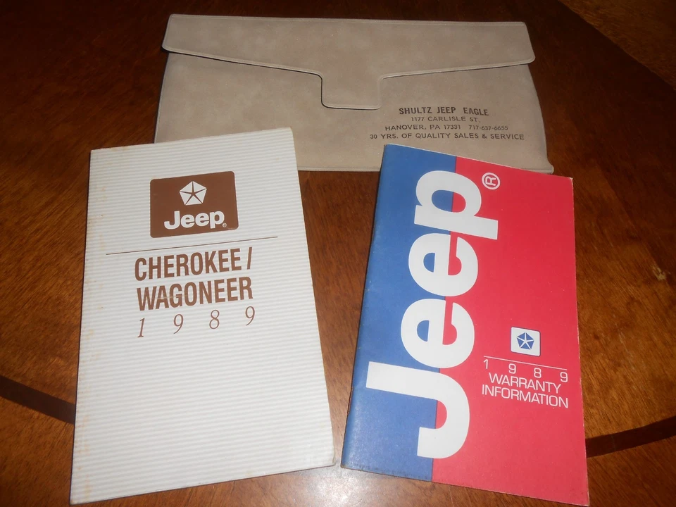 Jeep Cherokee & Wagoneer 1989 manual del propietario + garantía y libro y estuche Jeep Foto 1 de 1