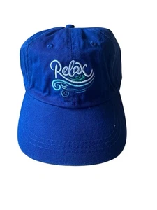 NEW "RELAX" Blue Adult Baseball Cap Hat Adjustable One Size Sun & Sky - Picture 1 of 5