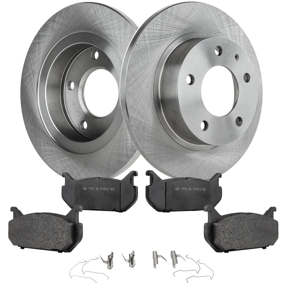Brake Rotor Brake Pad Kit For 1993-1997 Ford Probe Rear Solid 2-Wheel Set FWD - Image 1 of 4