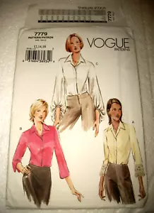 Vintage Miss Vogue Sewing Pattern 7779 Easy Semi Fit Shirt UNCUT Size 12 14 16 - Picture 1 of 5