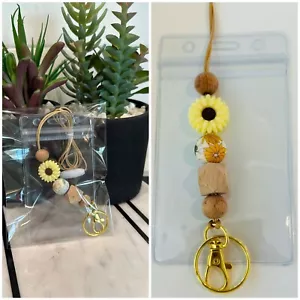 Free Shipping | 19” Gold Daisy Lanyard | Badge Holder | Necklace | Teacher Nurse - Picture 1 of 1