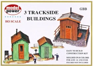 HO Scale THREE TRACKSIDE BUILDING'S KIT + FREE SIGNAL BRIDGE KIT Model Power 437 - Picture 1 of 1