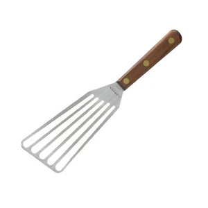 Lamson 4" x 9" Jumbo Slotted Chef's Turner Walnut Handle - Right-Hand - Picture 1 of 4