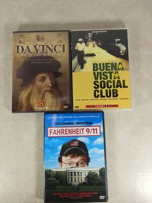 Documentary DVD Lot Da Vinci, Buena Vista Social Club, Fahrenheit 9/11 D14 Foto 1 de 2
