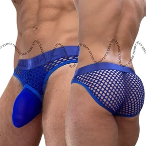 Jockmail Mens Sexy Net Underwear Briefs with Semi Transparent Mesh Bulge Pouch - Picture 1 of 15