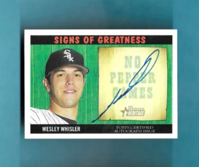WESLEY WHISLER 2005 BOWMAN HERITAGE CERTIFIED AUTOGRAPH ISSUE SIGNS OF GREATNESS - Image 1 of 2