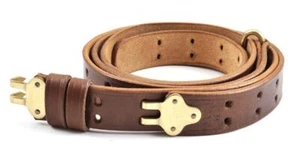 M1907 LEATHER RIFLE SLING Dated 1942 M1 GARAND SPRINGFIELD Drum Dyed Leather - Picture 1 of 5